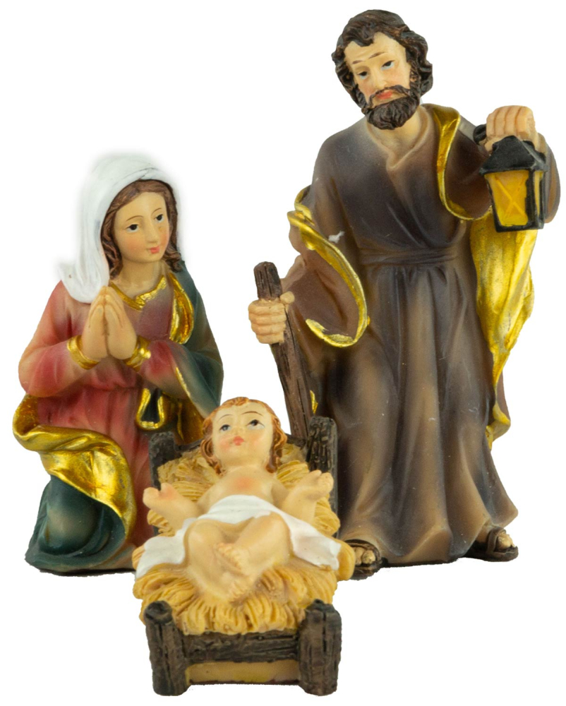 Stilvolle Weihnachtskrippe Breitenbrunn inkl. 11-tlg. Figurensatz K 604, Maße Krippe: ca. 60 x 23 x 26 cm